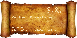 Vallner Krisztofer névjegykártya